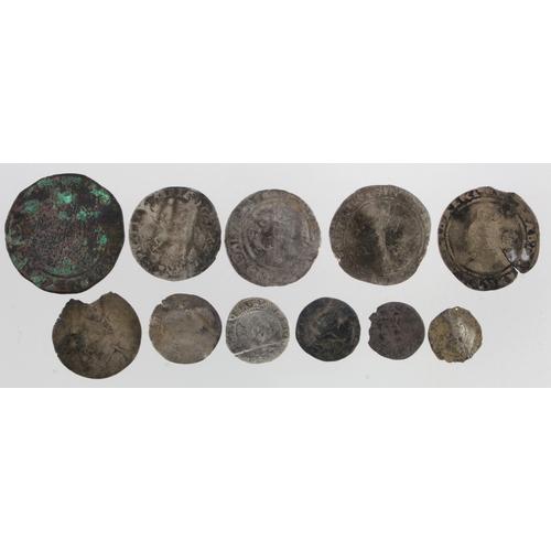 607 - Tudor hammered silver & billon (11) mostly Elizabeth I, a few Mary/Ed VI.