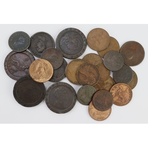 715 - GB Copper & Bronze (24) 18th-20thC assortment, mixed grade, noted 4x 