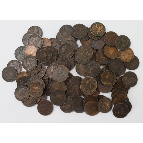 739 - GB Farthings (approx 110) all Victoria OH. From circulation but many in collectable grades