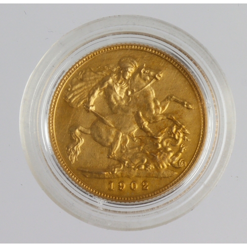 8 - Half Sovereign 1902 matt Proof aFDC in a hard plastic capsule