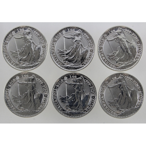 863 - GB Silver Britannias (7) All 2018 BU