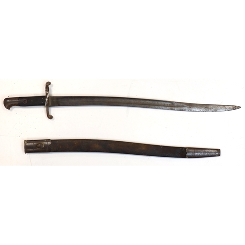 14 - Bayonet scarce 1864 patten Wittworth sword bayonet similar to the 1856 pattern but with a round slot... 