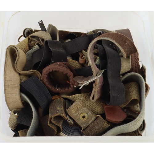 232 - RAF WW2 flying goggles straps fittings, spare lenses etc. Tub full very useful lot.