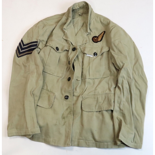 240 - RAF WW2 tropical airman’s jacket with navigators brevet and Sgt stripes.