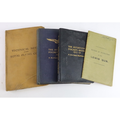 242 - RFC scarce manuals including technical notes Royal Flying Corps 1916, The Aviators pocket book 1915-... 