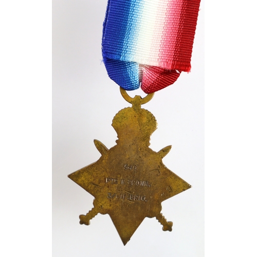 393 - 1914 Star (549 Pte W Brown 3/Rif: Brig:) Killed in Action 6/2/1916 with the 3rd Bn, born Helhoughton... 