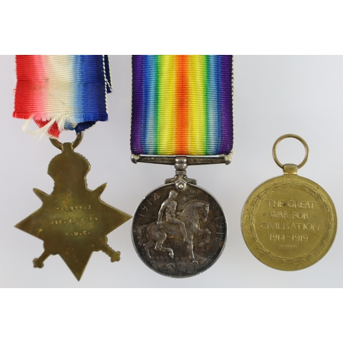 421 - 1915 Star Trio (SE.11167 Pte J Gaze AVC) Mentioned In Despatches 7/4/1918, Gazetted 24/5/1918