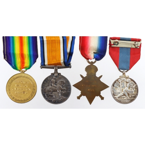 427 - 1915 star trio M2-045676 Pte W G Turner ASC, with full papers, served France 14th Feb 1915 to 22nd F... 