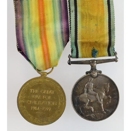 456 - BWM & Victory Medal (29733 Pte H A Sheldrick Bedford Regt)