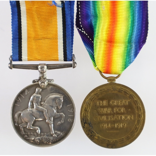 457 - BWM & Victory Medal (3265 Pte W T Watts Devon R)