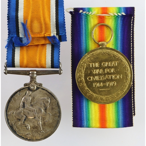 464 - BWM & Victory Medal (471991 Pte S E Jackson 12-London Regt)