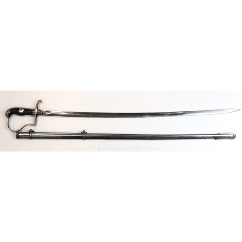 48 - German pre WW2 sword, Eickhorn, has added swastika on crossguard, complete with scabbard.