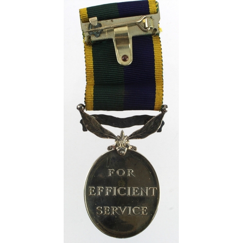 512 - Efficiency Medal QE2 with T & A.V.R. clasp (W/431312 LCpl H P H Thomson WRAC) with box of issue