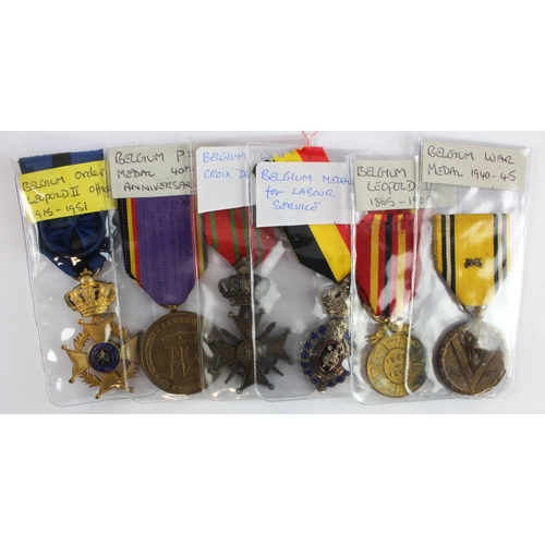 598 - Small collection of Belgium medals and awards  x6.