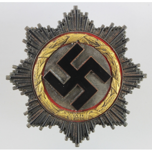 666 - German 3rd Reich Deutsches Kreuz no 1 on pin, breast medal.