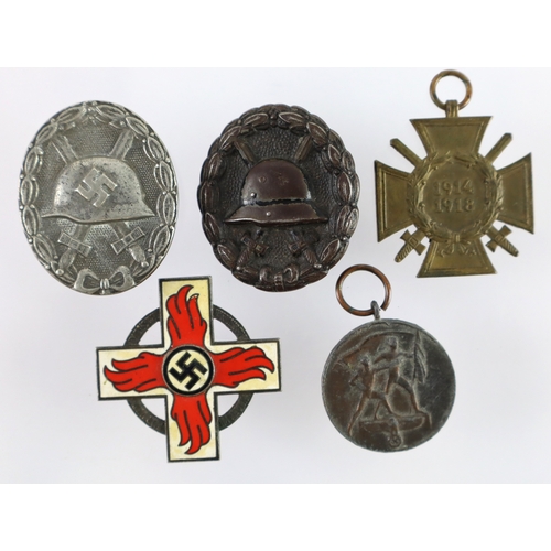 713 - German badges and medals various, damaged a/f  (5)