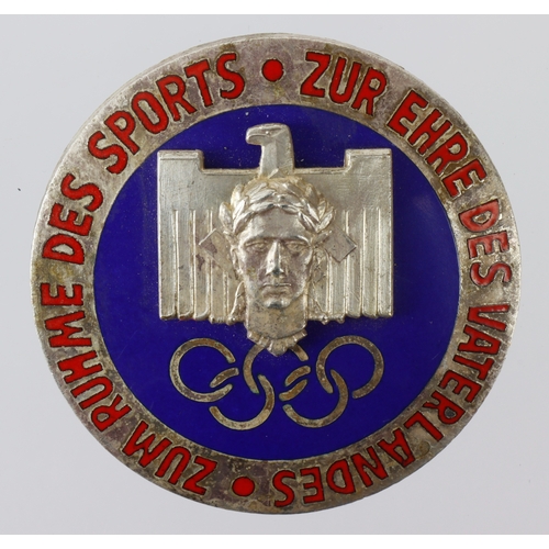 715 - German Berlin Olympics 1936 Judges lapel badge, maker marked.