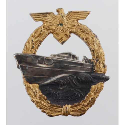 763 - German Kriegsmarine E Boat badge 2nd type.