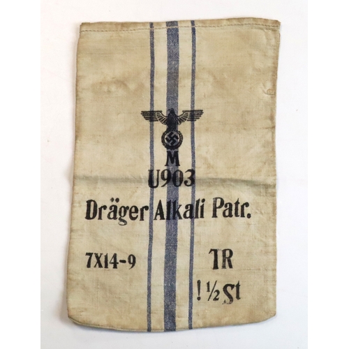 767 - German Kriegsmarine U Boat sack (U-903) for Drager Alkali Patr.