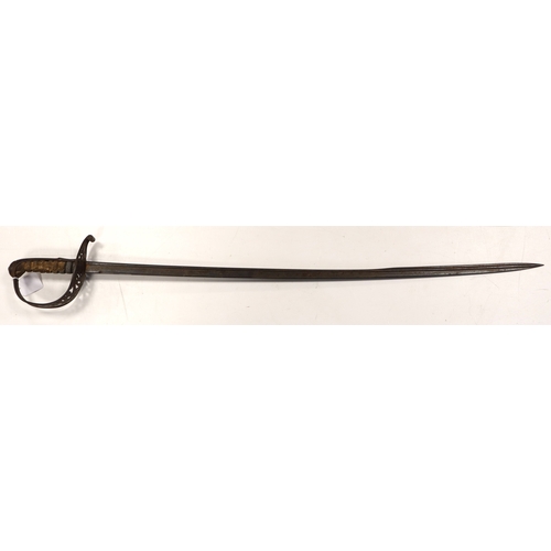 77 - Swiss M1867 sword, wear to handle, no scabbard, sold a/f