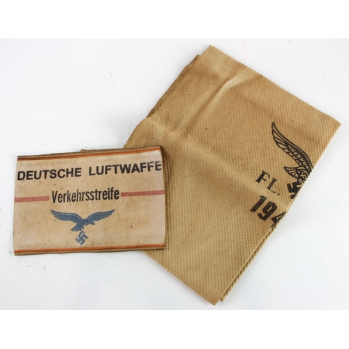 781 - German Luftwaffe armband and tea towel.