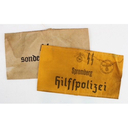 869 - German SS Polizei and SonderKommando armbands.