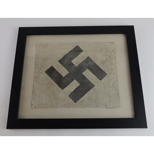 914 - German WW2 framed pennant.