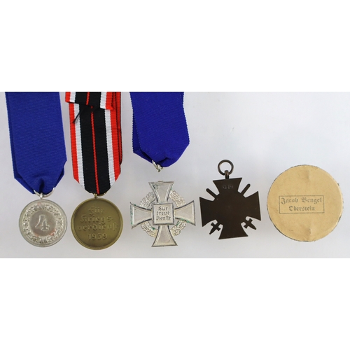 924 - German WW2 medals including 25 Year Faithful Service, Army Long Service, War Merit medal, Cross of H... 