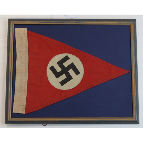 930 - German WW2 pennant in frame.