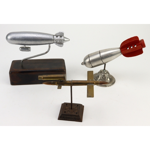 969 - Trench art German VI flying bomb with trench art Bomb and trench art Airship.