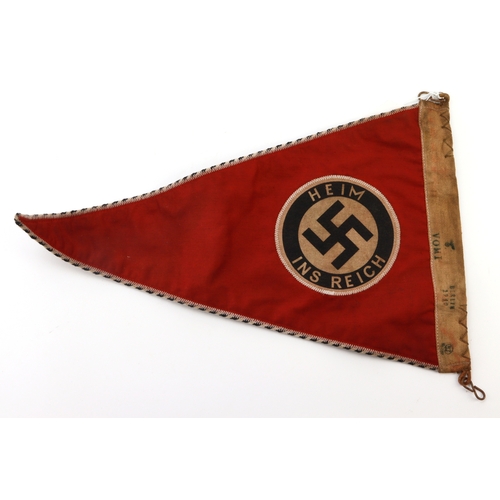 734 - German Heim ins Reich pennant.