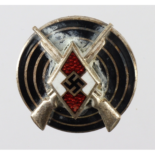 739 - German Hitler Youth marksmans badge, silver grade, maker marked.