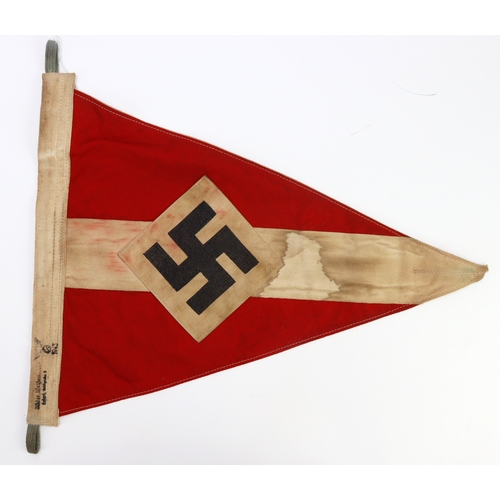 740 - German Hitler Youth Pennant, 1/83 Kassel Kurhessen, service wear.