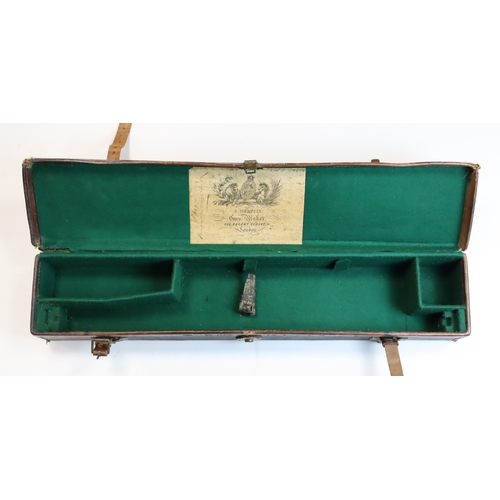 55 - Guncase: A leather guncase of maker / retailer J Beattie gun maker, 205 Regent St, London, with some... 