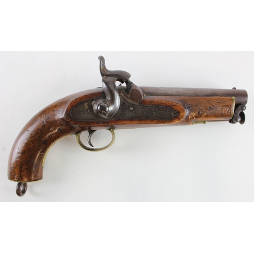 68 - Pistol: A very good Victorian coast guard single shot percussion pistol. Barrel 6