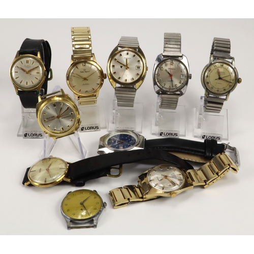 567 - Ten gents manual wind / automatic wristwatches. Includes Seiko, Sekonda, Roamer etc.