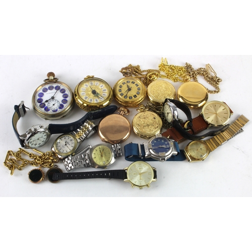 576 - Watches. A collection of various wristwatches & pocket watches (incl. a gold plated Star cased pocke... 