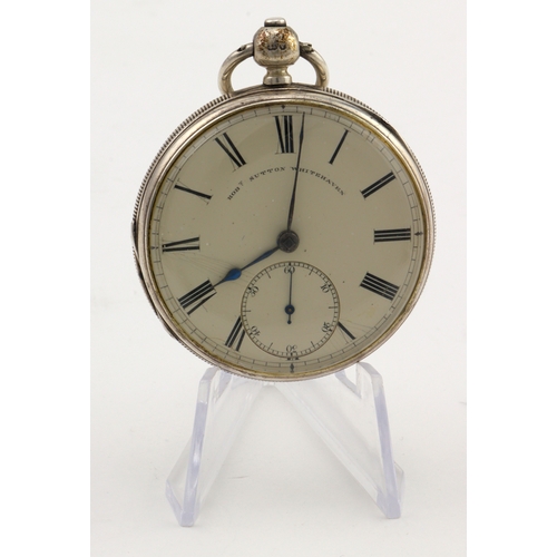 606 - Gents silver cased open face pocket watch, Hallmarked London 1870. The white dial with roman numeral... 