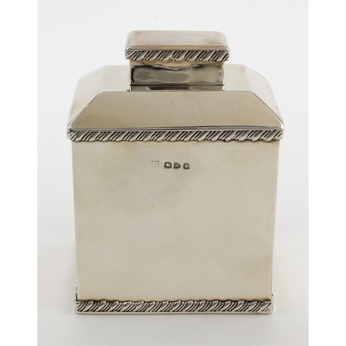 658 - Victorian silver tea caddy, hallmarked 'Chester 1896' (makers mark rubbed), height 11cm, width 8.5cm... 