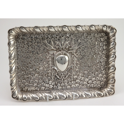 747 - Silver ornately decorated tray, hallmarked 'G.N R.H, Chester 1904' (George Nathan & Ridley Hayes), 2... 