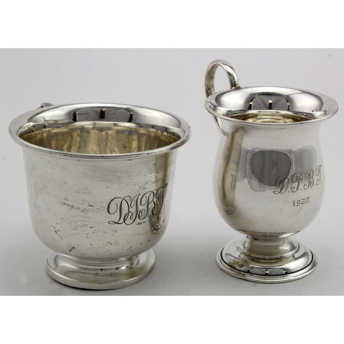 754 - Two silver cups, comprising a Christening cup engraved on the front 