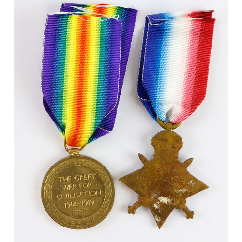 405 - 1915 star and Victory medals 9552 Pte W Crawley KRRC his MIC is interesting, 