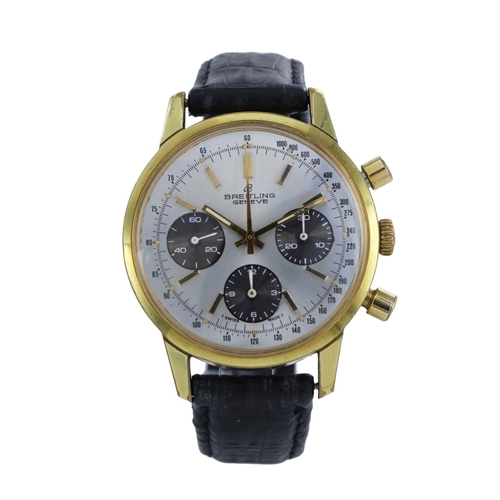 493 - Breitling 'Long Playing' gold plated gents manual wind chronograph wristwatch, ref. 815, circa 1970s... 