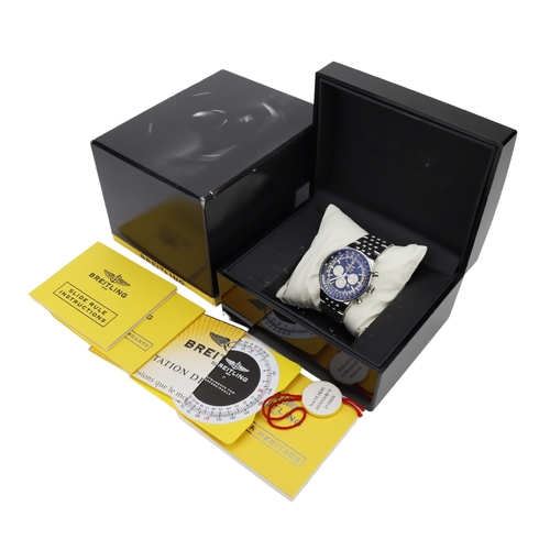 494 - Breitling Navitimer Heritage stainless steel gents automatic chronograph wristwatch, ref. A35350, pu... 