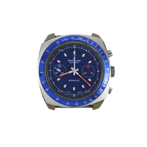 495 - Breitling Sprint resin cased gents chronograph wristwatch, ref. 2016, circa 1970s. The blue dial wit... 