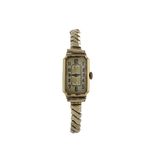 500 - Erin 18ct yellow gold ladies manual wind wristwatch, case ref. 2537. The gilt dial with Arabic numer... 