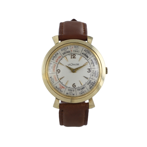 516 - LeCoultre world timer 10k gold filled manual wind wristwatch, ref. 565-144, case no. 502308, circa 1... 