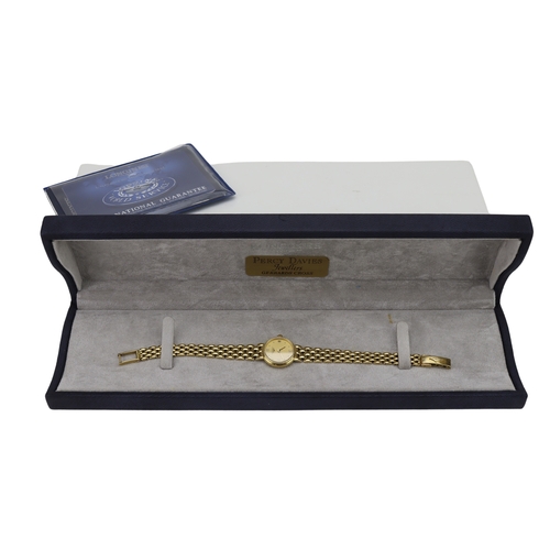 520 - Longines Prestige 18ct ladies quartz wristwatch, ref. L6.107.6, purchased 1999. The gilt dial with R... 