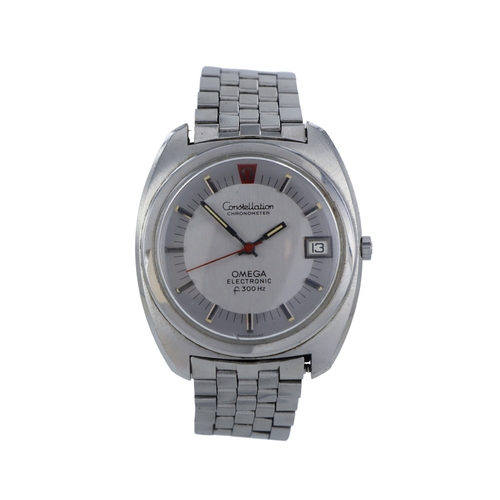 523 - Omega Electronic f300Hz stainless steel gents quartz wristwatch, ref. 198.002, circa 1972. The silve... 