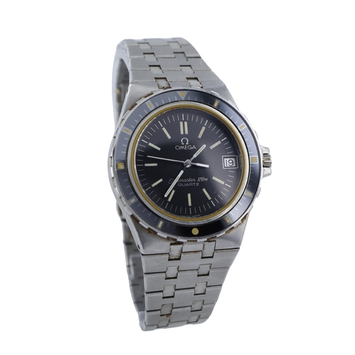 528 - Omega Seamaster 120m stainless steel gents quartz wristwatch, ref. 196.0185, circa 1980. The black d... 